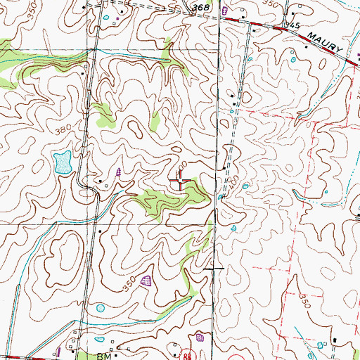Topographic Map of Maury City Division (historical), TN