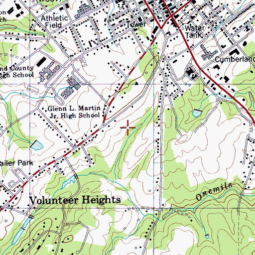 Topographic Map of Crossville Division (historical), TN