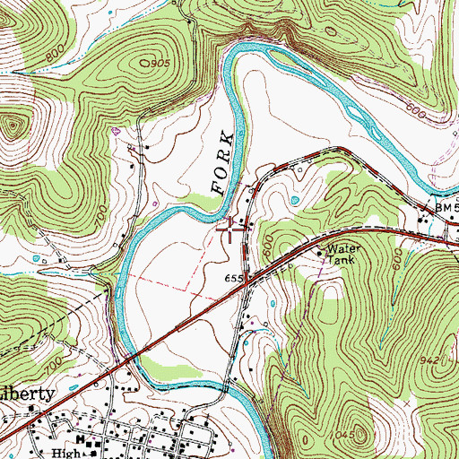 Topographic Map of Underhill Division (historical), TN