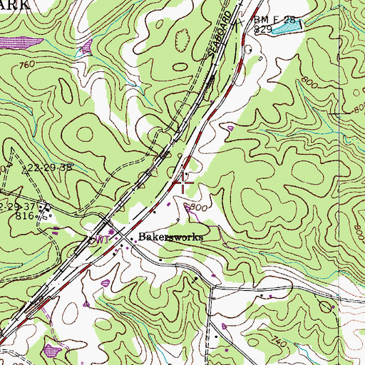 Topographic Map of Burns-White Bluff Division (historical), TN