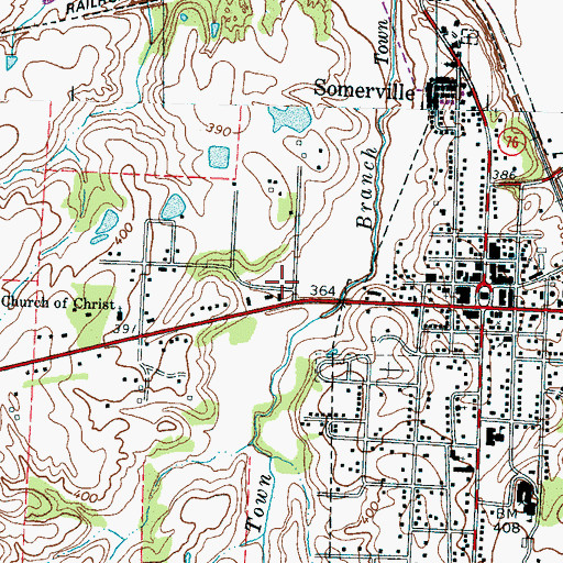 Topographic Map of Somerville Division (historical), TN
