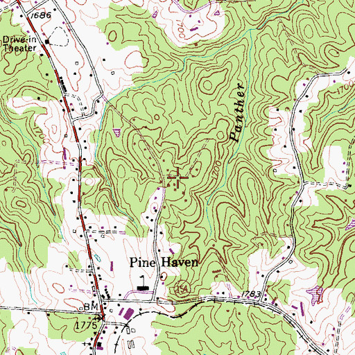 Topographic Map of Manson-Wolf River Division (historical), TN