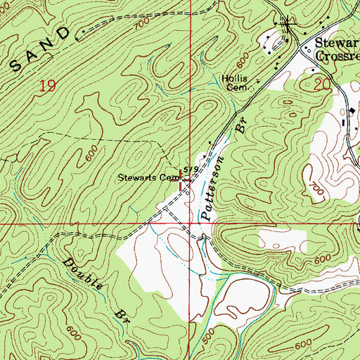 Topographic Map of Stewarts Cemetery, AL