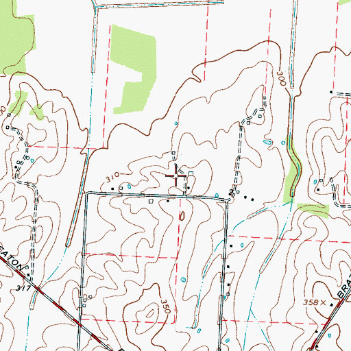 Topographic Map of Brazil-Gibson Wells Division (historical), TN