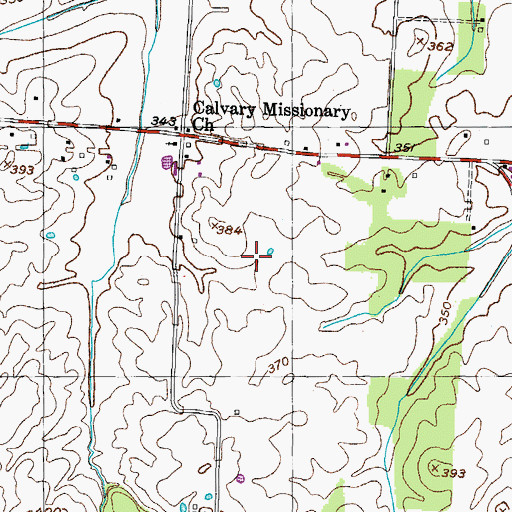 Topographic Map of China Grove Division (historical), TN