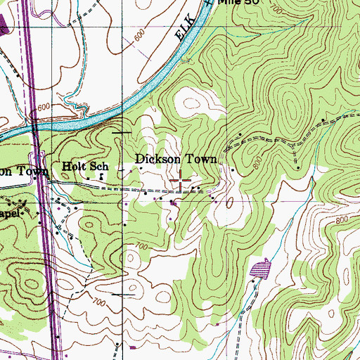 Topographic Map of Elkton Division (historical), TN