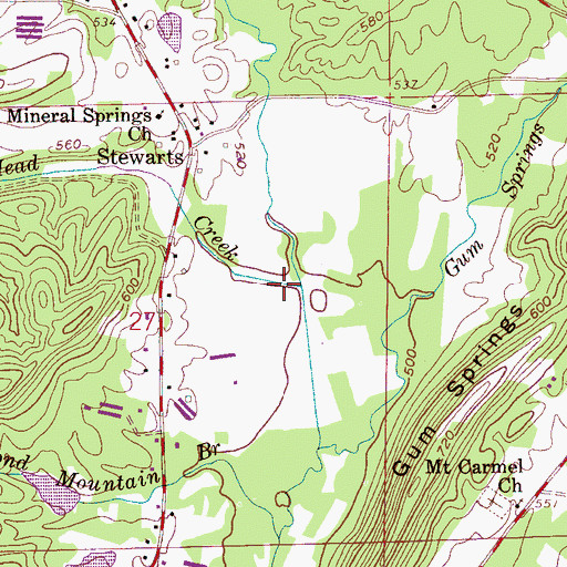 Topographic Map of Stewarts Head Creek, AL
