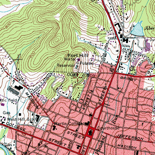 Topographic Map of Pulaski Division (historical), TN