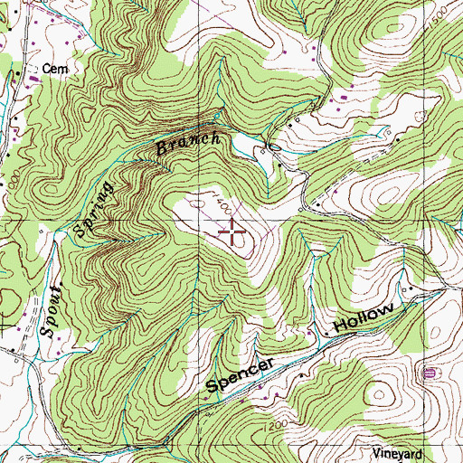Topographic Map of Rutledge Division (historical), TN