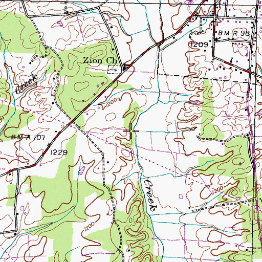 Topographic Map of Baileyton Division (historical), TN