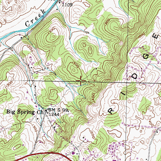 Topographic Map of Mosheim Division (historical), TN
