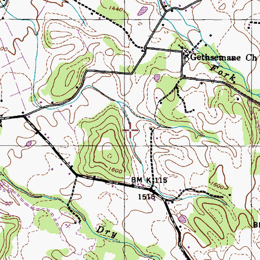 Topographic Map of Southeast Nolichucky Division (historical), TN