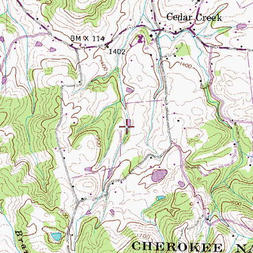 Topographic Map of Southwest Nolichucky Division (historical), TN