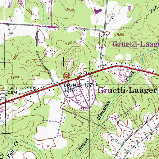 Topographic Map of Palmer Division (historical), TN