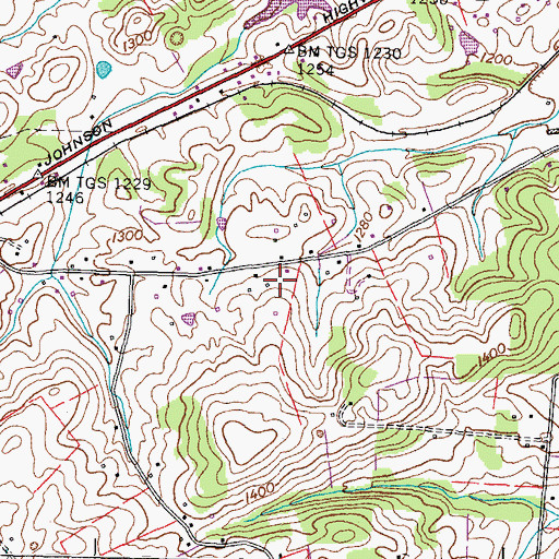 Topographic Map of Whitesburg Division (historical), TN