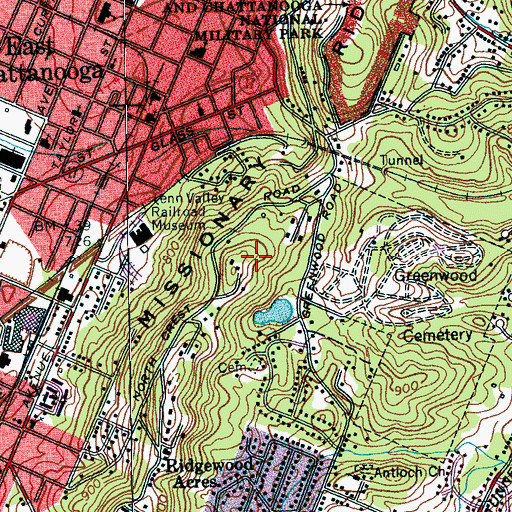 Topographic Map of Chattanooga Division (historical), TN