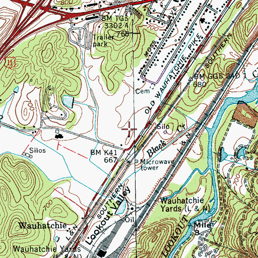 Topographic Map of Lookout Mountain Division (historical), TN