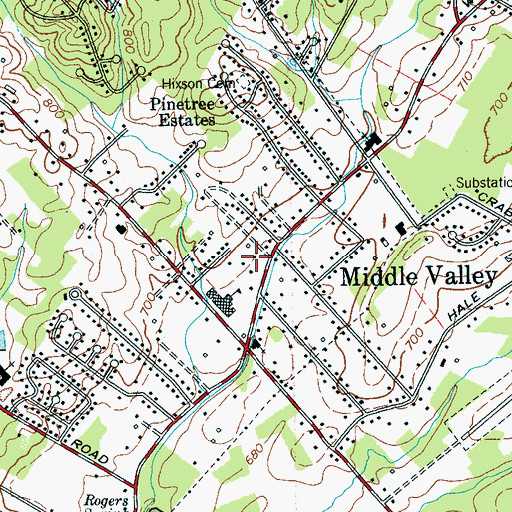 Topographic Map of Middle Valley Division (historical), TN
