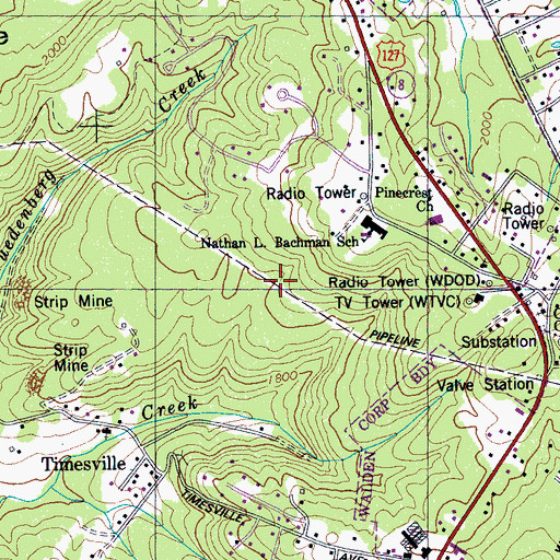 Topographic Map of Signal Mountain Division (historical), TN
