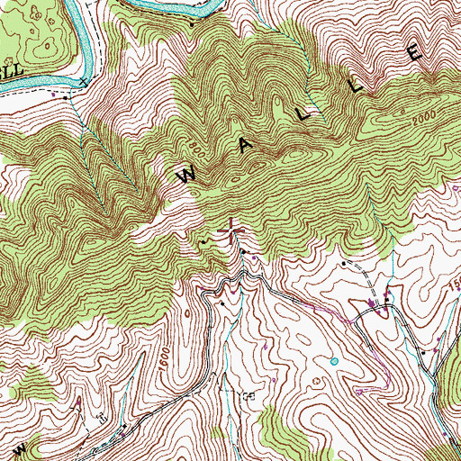 Topographic Map of Powell Valley Division (historical), TN