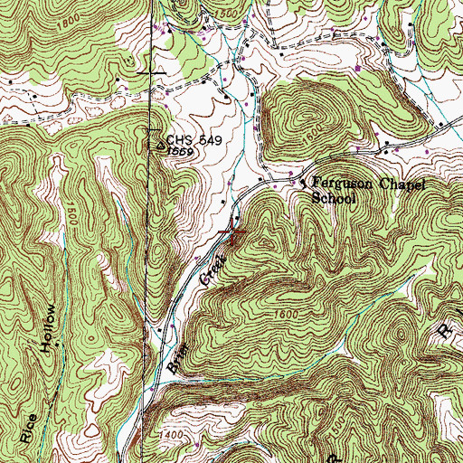 Topographic Map of Sneedville Division (historical), TN