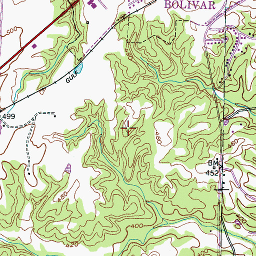 Topographic Map of Bolivar Division (historical), TN