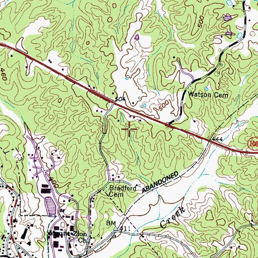 Topographic Map of Toone Division (historical), TN