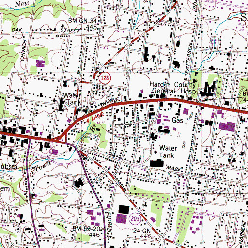 Topographic Map of Savannah Division (historical), TN