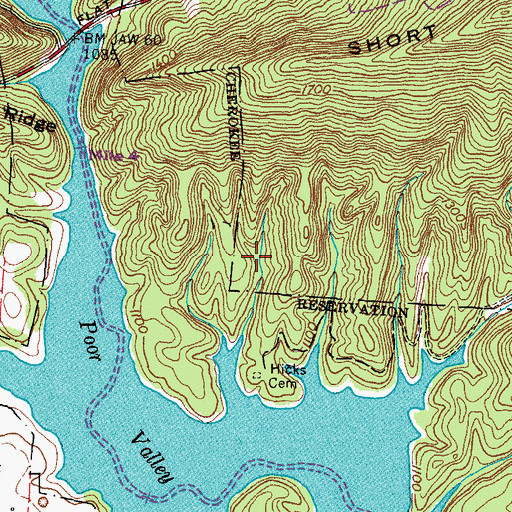 Topographic Map of Mooresburg Division (historical), TN