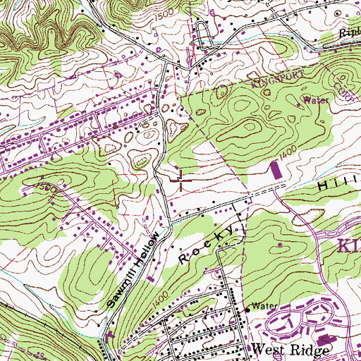 Topographic Map of Mount Carmel Division (historical), TN