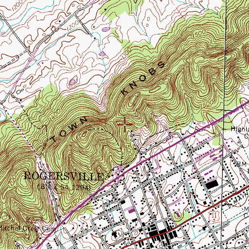 Topographic Map of Rogersville Division (historical), TN