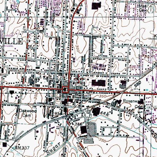Topographic Map of Brownsville Division (historical), TN