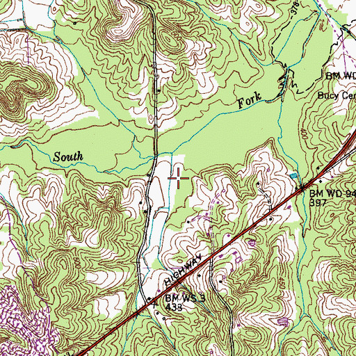 Topographic Map of Buchanan-Elkhorn Division (historical), TN