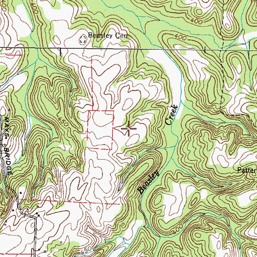 Topographic Map of Springville Division (historical), TN