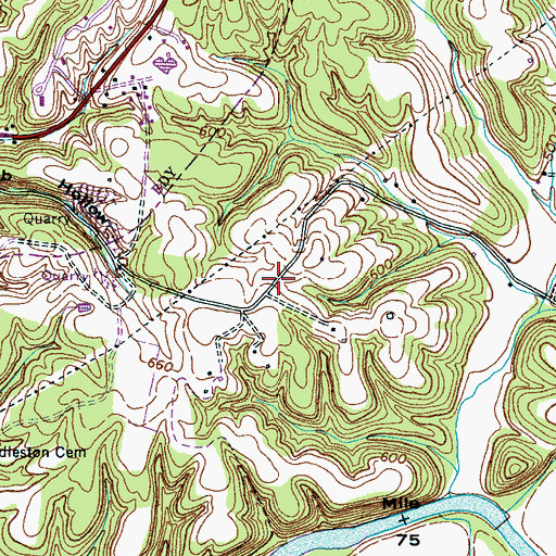 Topographic Map of Centerville Division (historical), TN