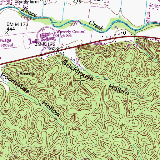 Topographic Map of Waverly Division (historical), TN