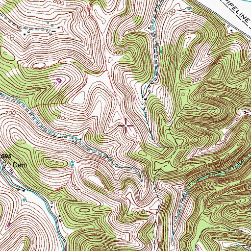 Topographic Map of Granville Division (historical), TN