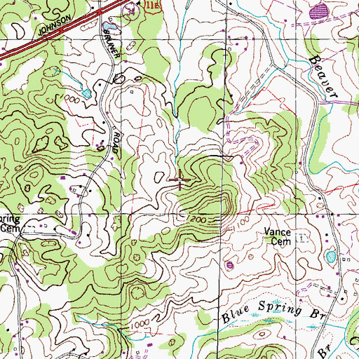Topographic Map of Strawberry Plains Division (historical), TN