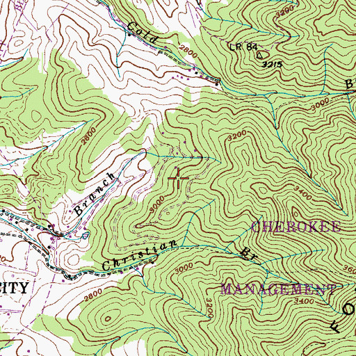 Topographic Map of Mountain City Division (historical), TN