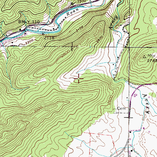 Topographic Map of Neva Division (historical), TN