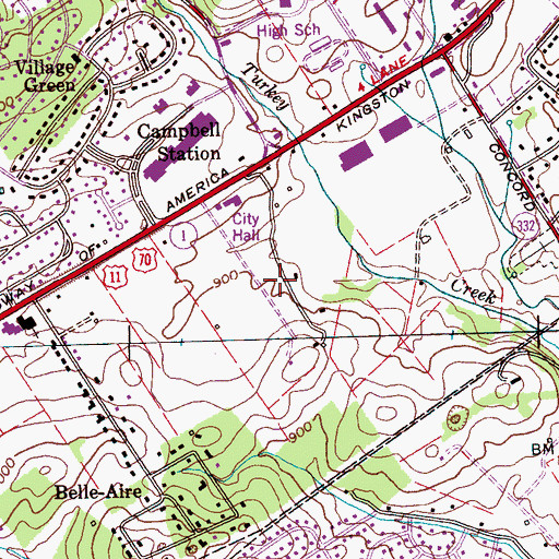 Topographic Map of Concord Division (historical), TN