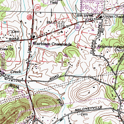 Topographic Map of Gibbs Division (historical), TN