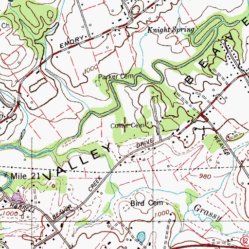 Topographic Map of Karns Division (historical), TN