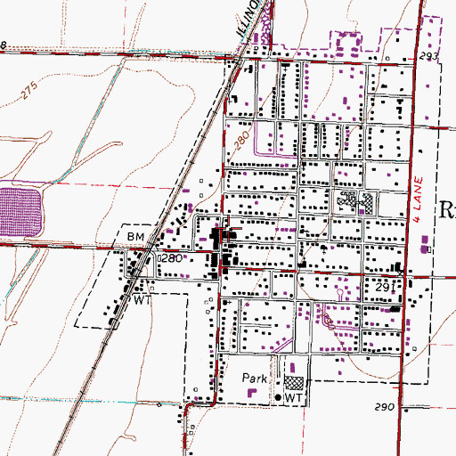 Topographic Map of Ridgely Division (historical), TN