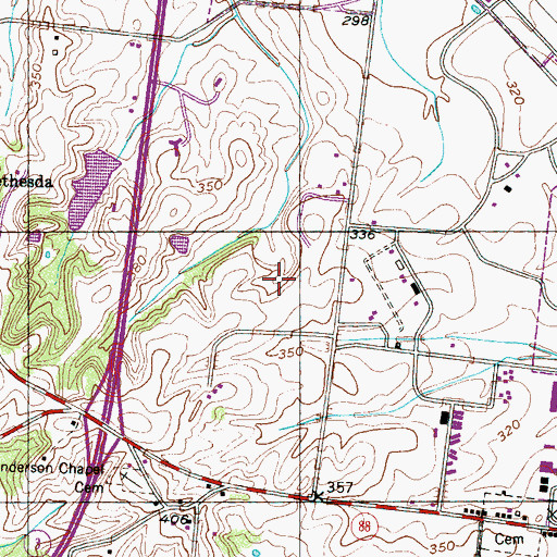 Topographic Map of Halls Division (historical), TN