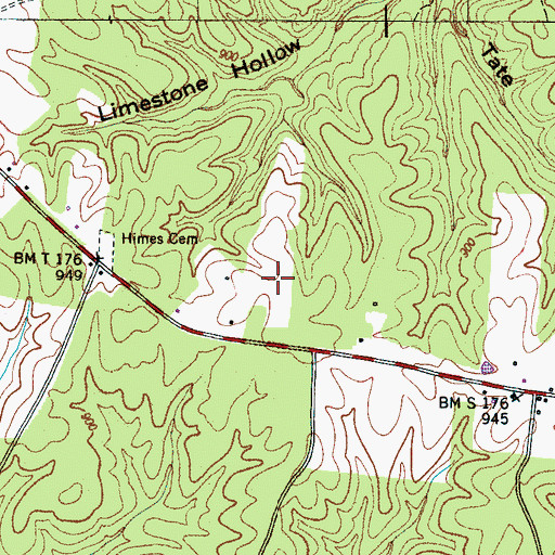 Topographic Map of East Lewis Division (historical), TN