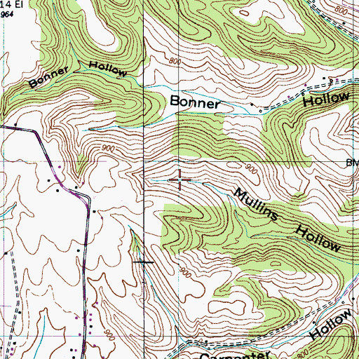 Topographic Map of Cash Point-Blanche Division (historical), TN