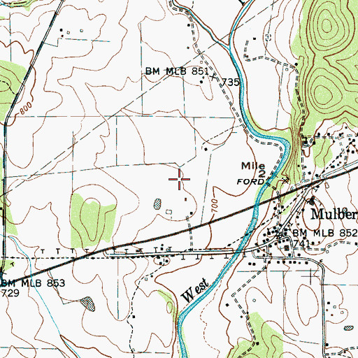 Topographic Map of Mulberry Division (historical), TN