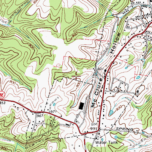 Topographic Map of Red Boiling Springs Division (historical), TN