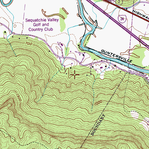 Topographic Map of Monteagle-South Pittsburg Division (historical), TN